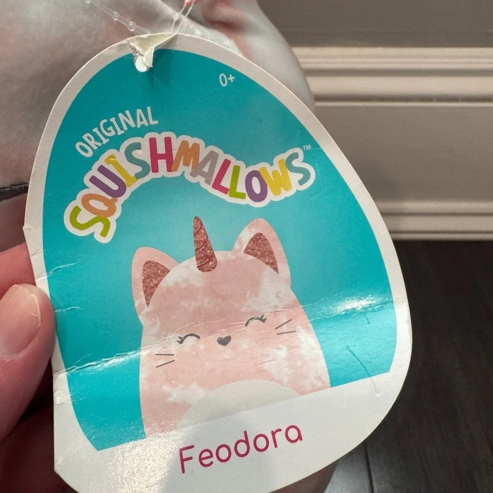 NWT Squishmallows Feodora 16” in Pink Cat Unicorn Plush Large Pillow Stuffed Ani